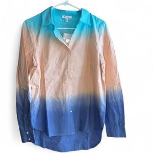 SkinnyGirl Ombre Button Down Shirt Size Medium. Coastal. Vacation. Resort.